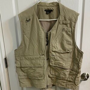Vtg Y2K Royal Robbins Vest Men XL Fishing Hunting Field Utility Mesh Lined Khaki